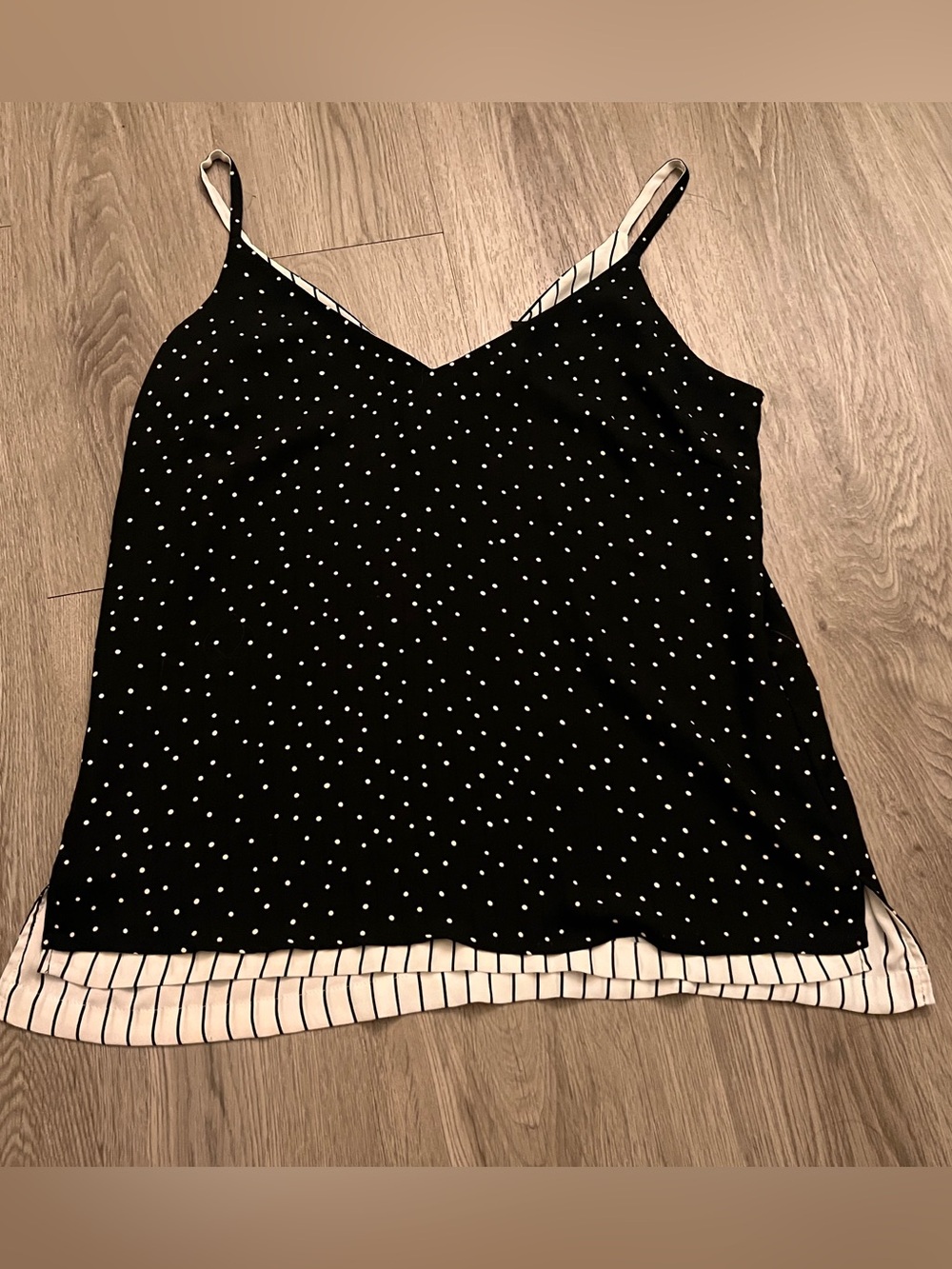 Reversible Black & White Tank Top Blouse